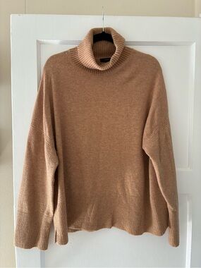 J. Crew women’s Camel Turtleneck Sweater - Relaxed Rib Trim